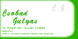 csobad gulyas business card