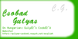 csobad gulyas business card